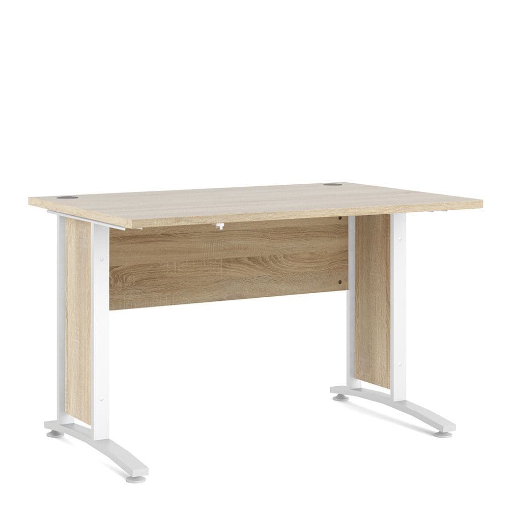Business Pro Desk 120 cm in Oak with White legs in Oak Effect/Matt White